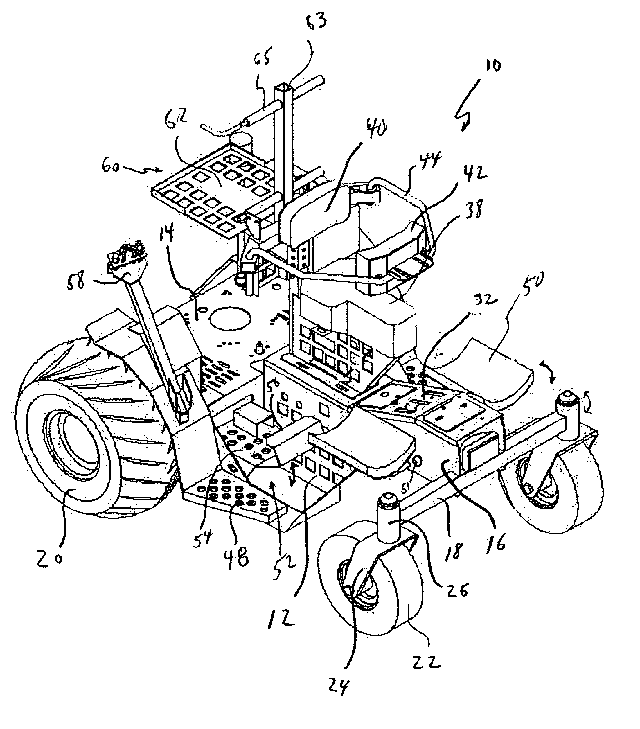 Utility vehicle with foot-controlled mobility