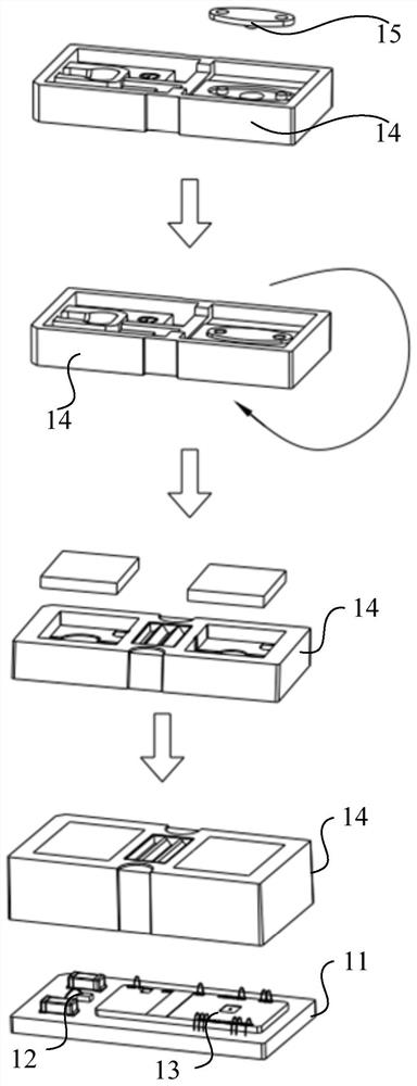 Packaging structure and packaging method of distance sensor