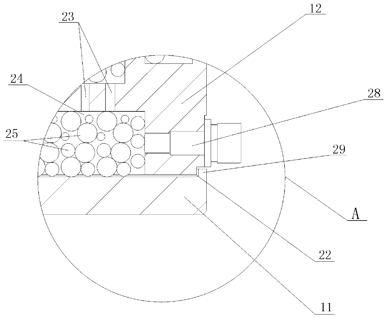 Vibration bead type maze dust-proof grinding roller device