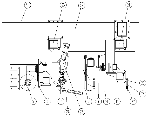 Slide mold paver provided with postposed mold mechanism