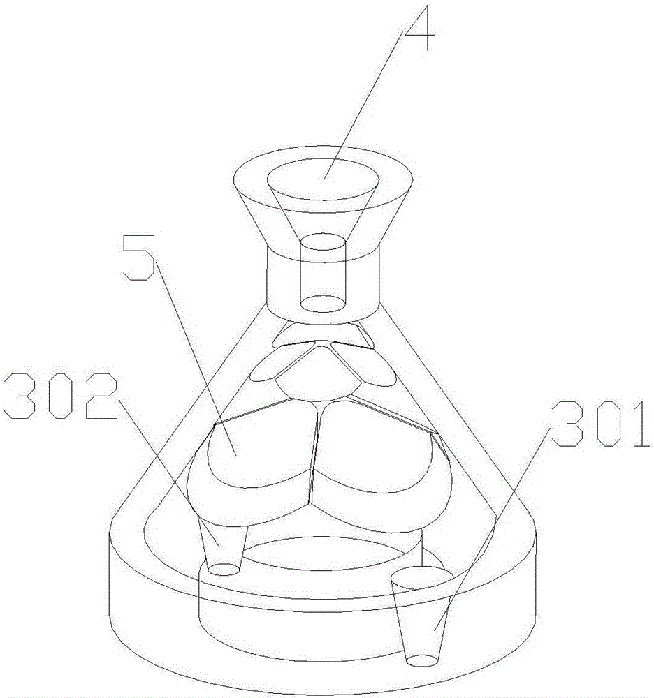Funnel-shaped valveless piezoelectric pump