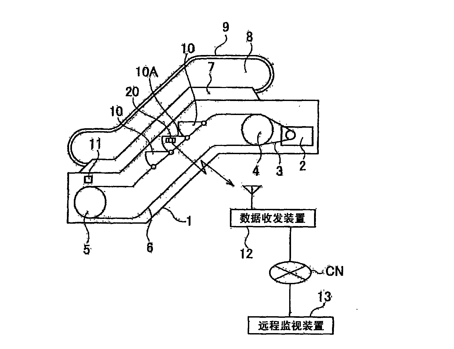 Passenger conveyer abnormality diagnosis system