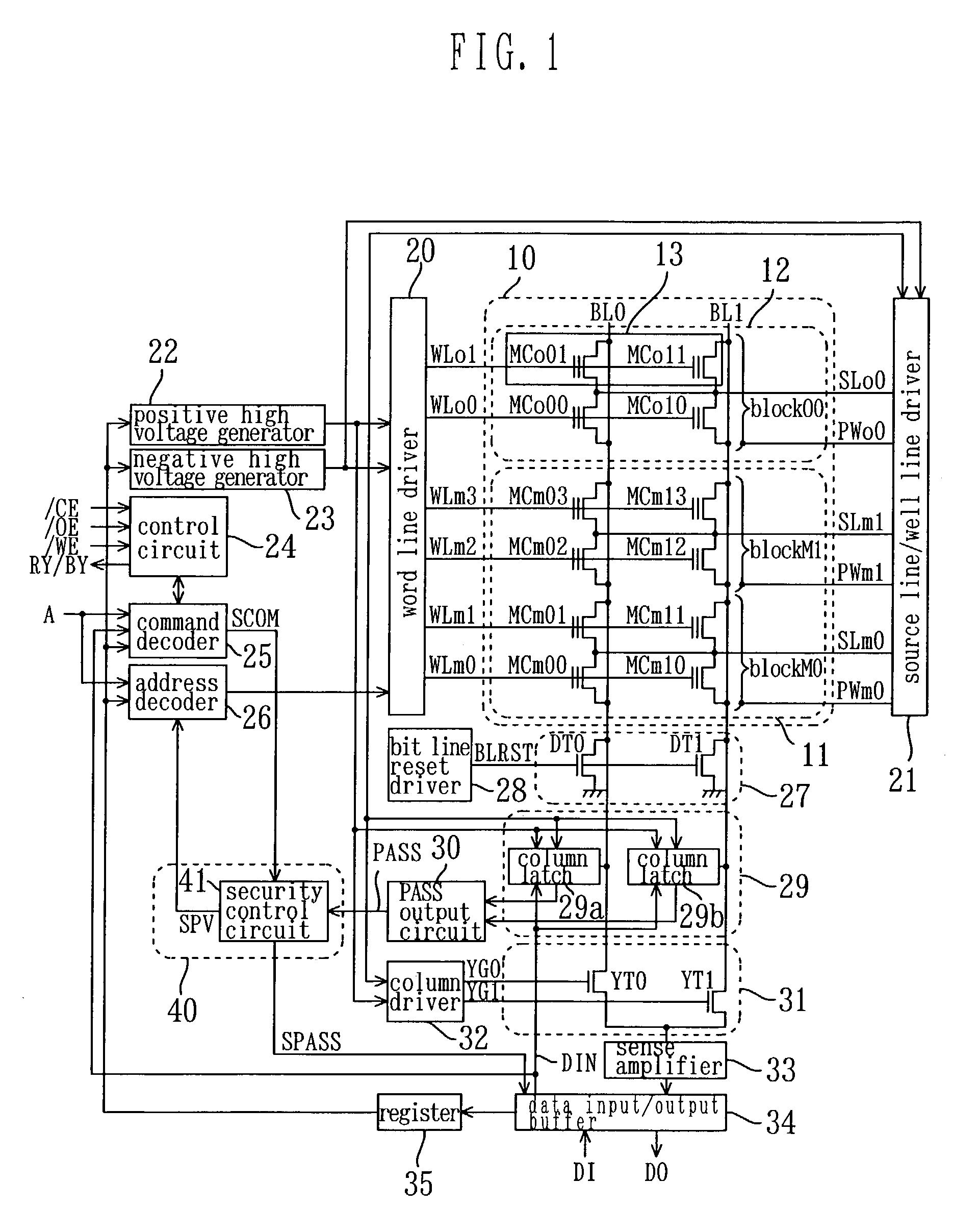 Nonvolatile semiconductor memory device and method for providing security for the same