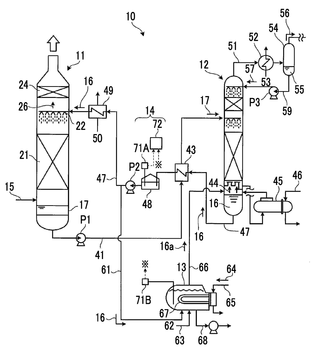 Degradant concentration measurement device and acidic gas removal device