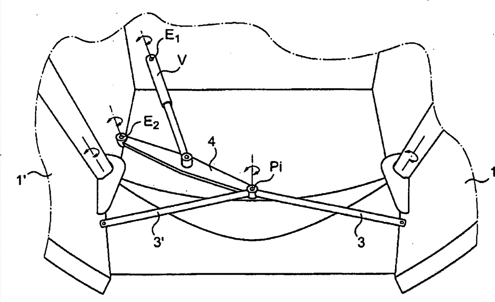 Device for concomitant opening or closing of two flaps of a landing gear door