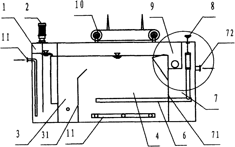 Active sludge floatation thickening device and method for membrane biological reaction tank process