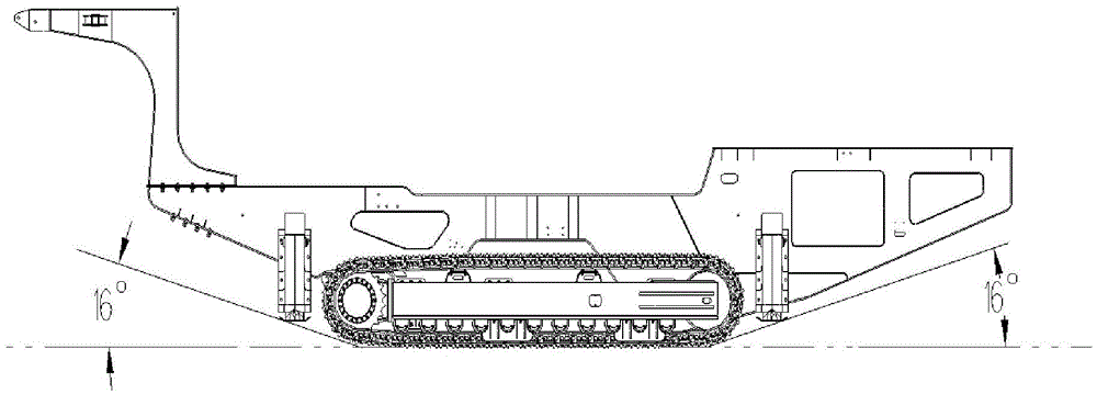 Hydraulic supporting leg structure and movable type crusher