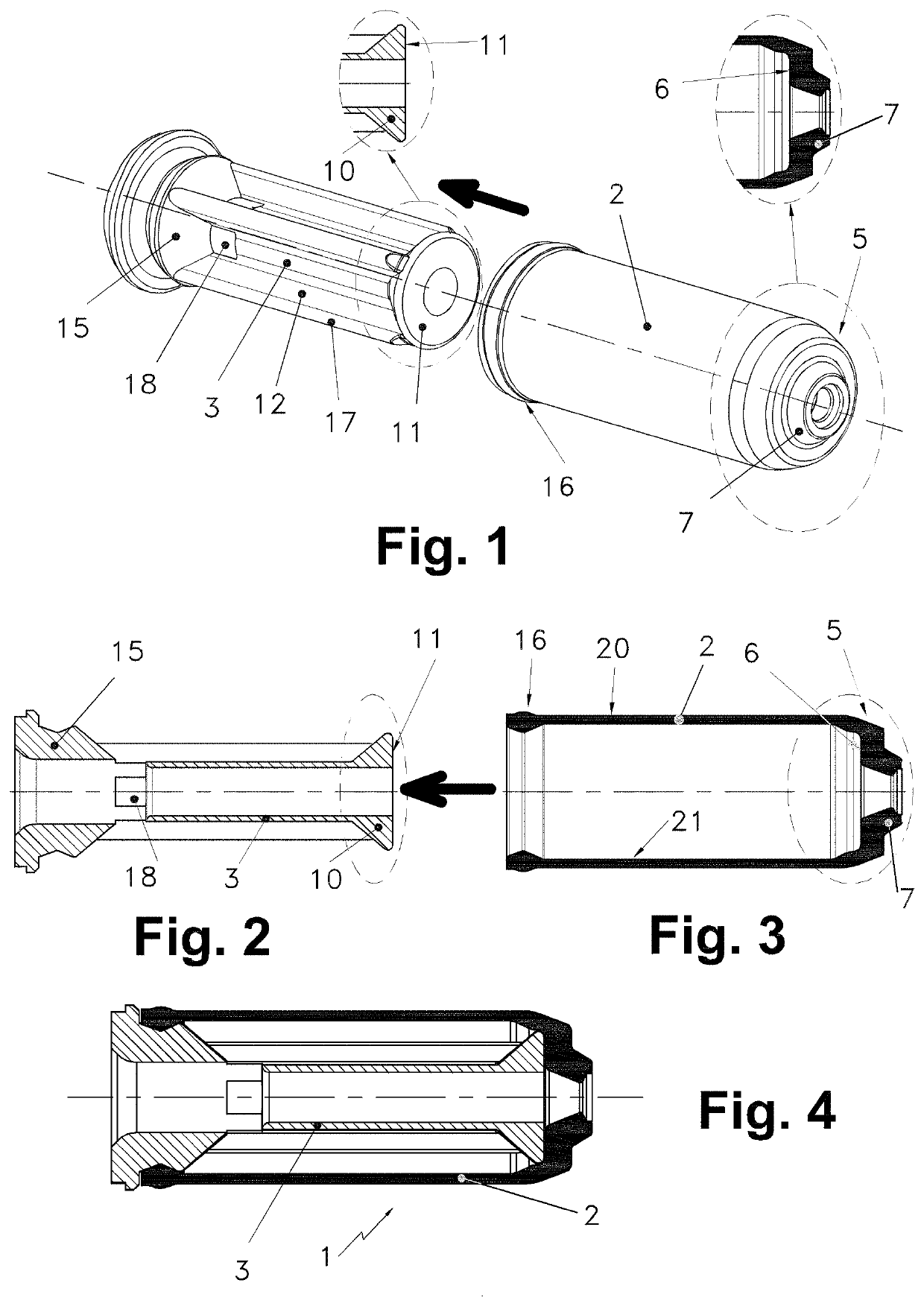 Cylindrical diaphragm assembly with reduced diameter for hidraulic shock absorbers sealed at both ends, of the type employed in self-closing furniture