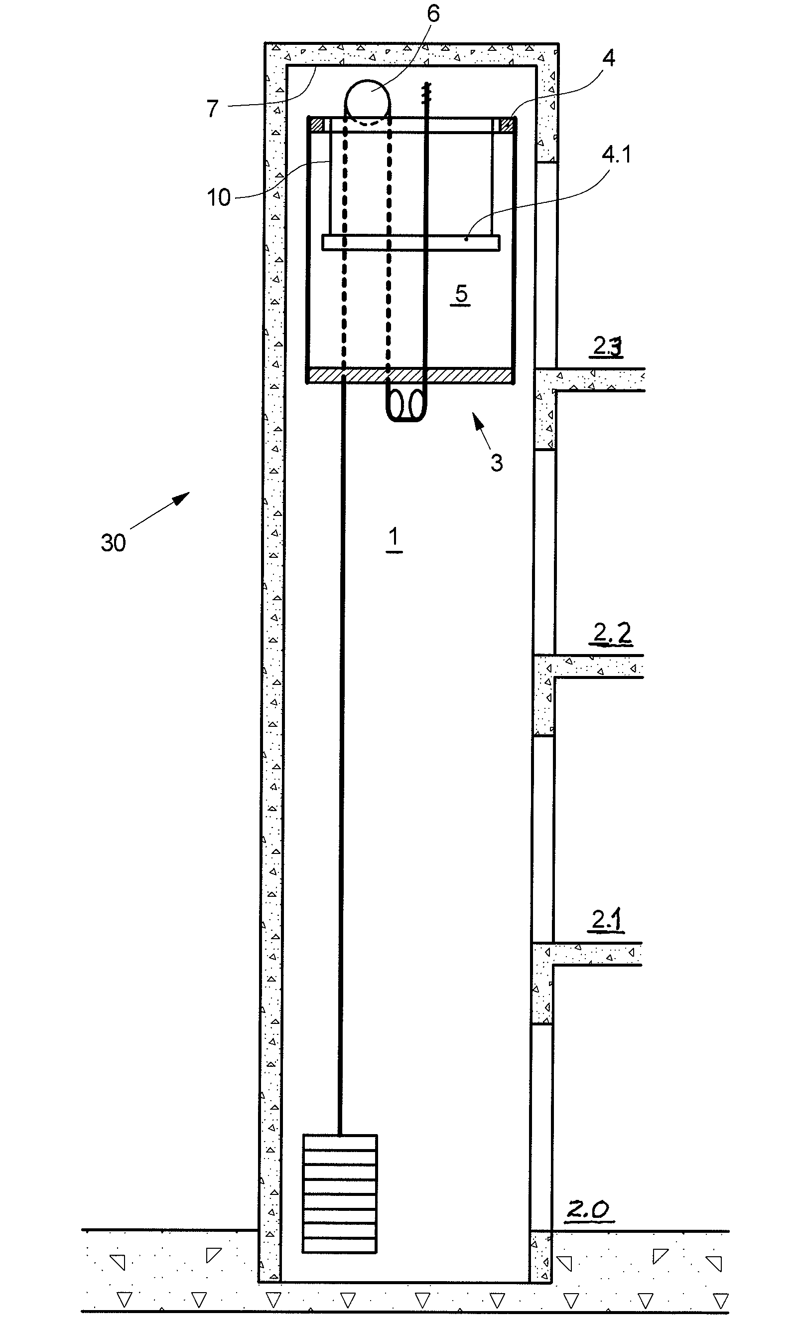 Elevator car with lowerable roof