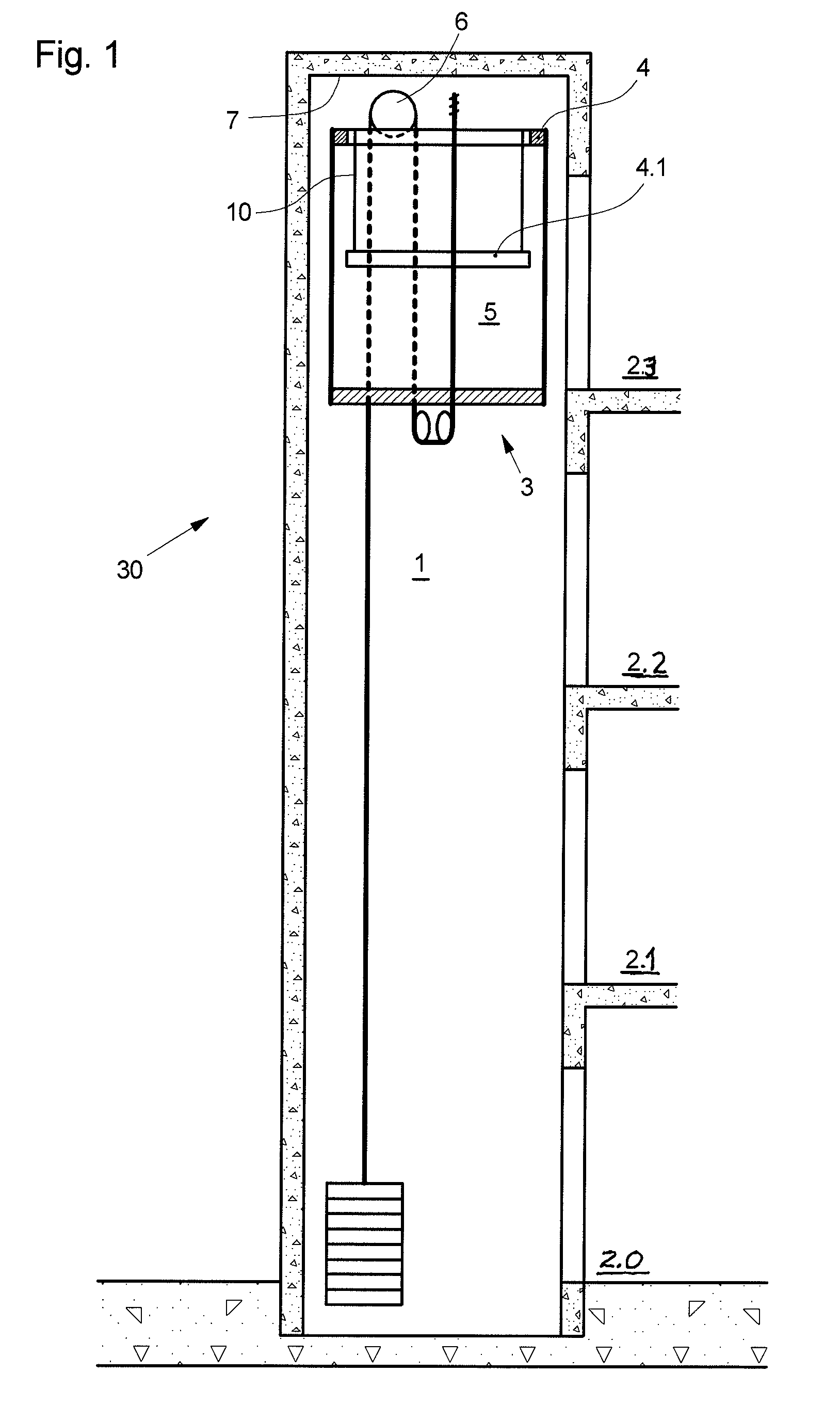 Elevator car with lowerable roof