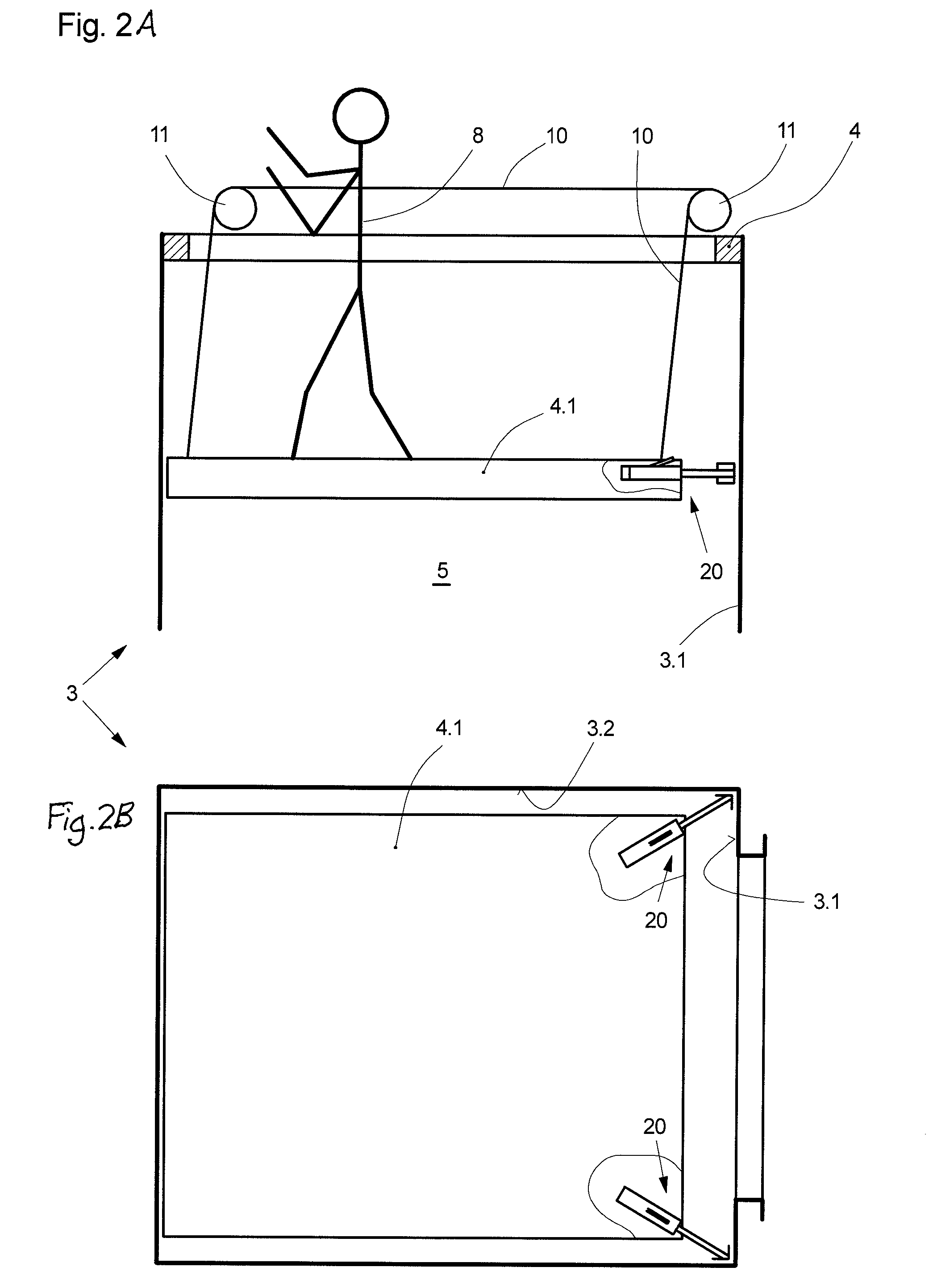 Elevator car with lowerable roof