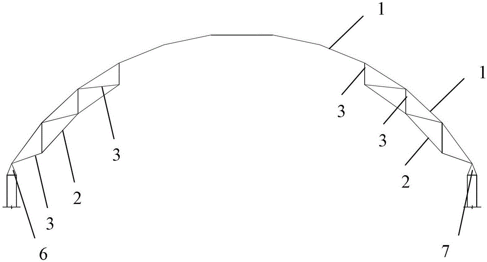 Single and double-layer spherical reticulated shell with piezoelectric ceramic bar structure and bar internal force monitoring device