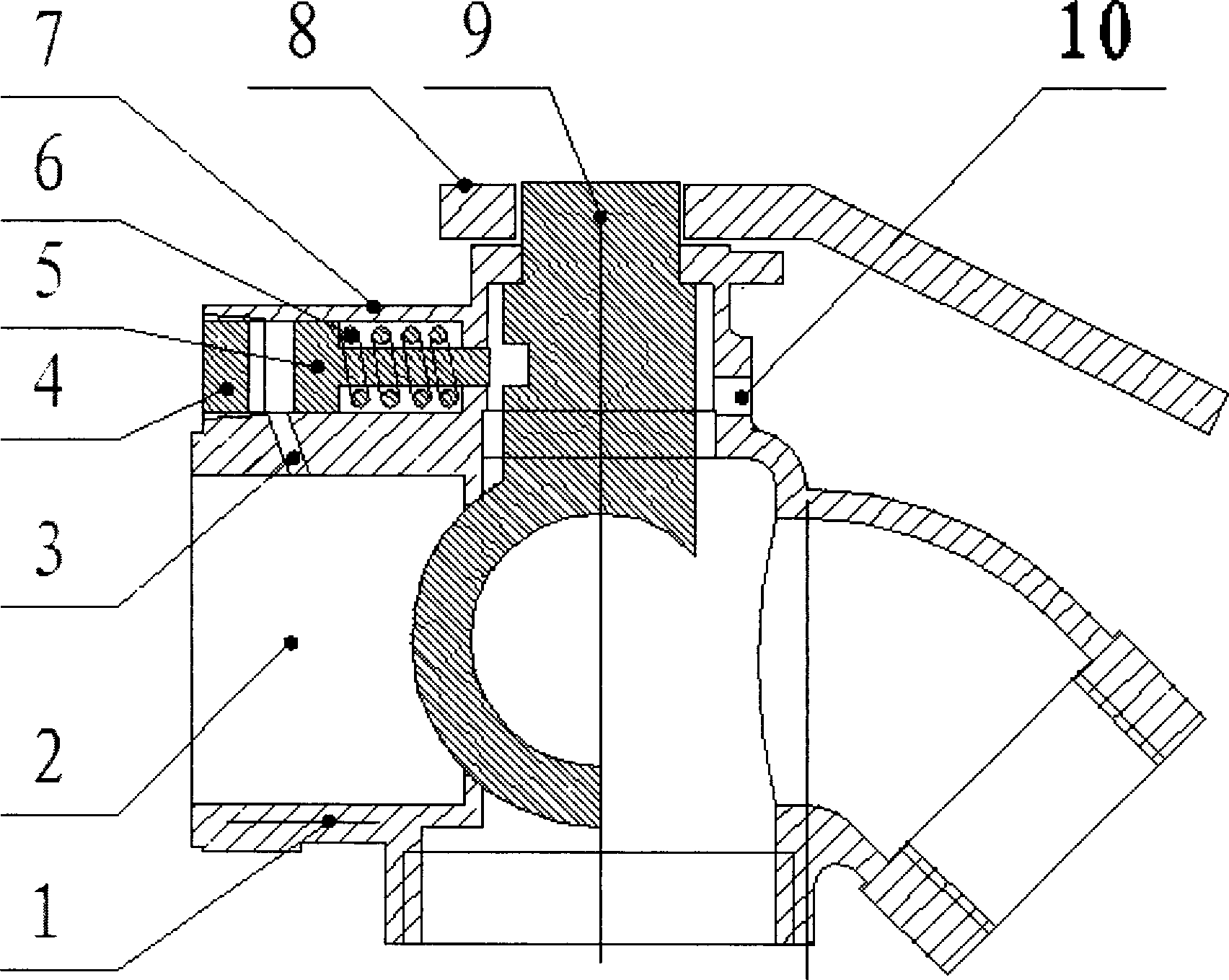 Special bevel valve with automatically opened and closed cylinder for railway vehicles