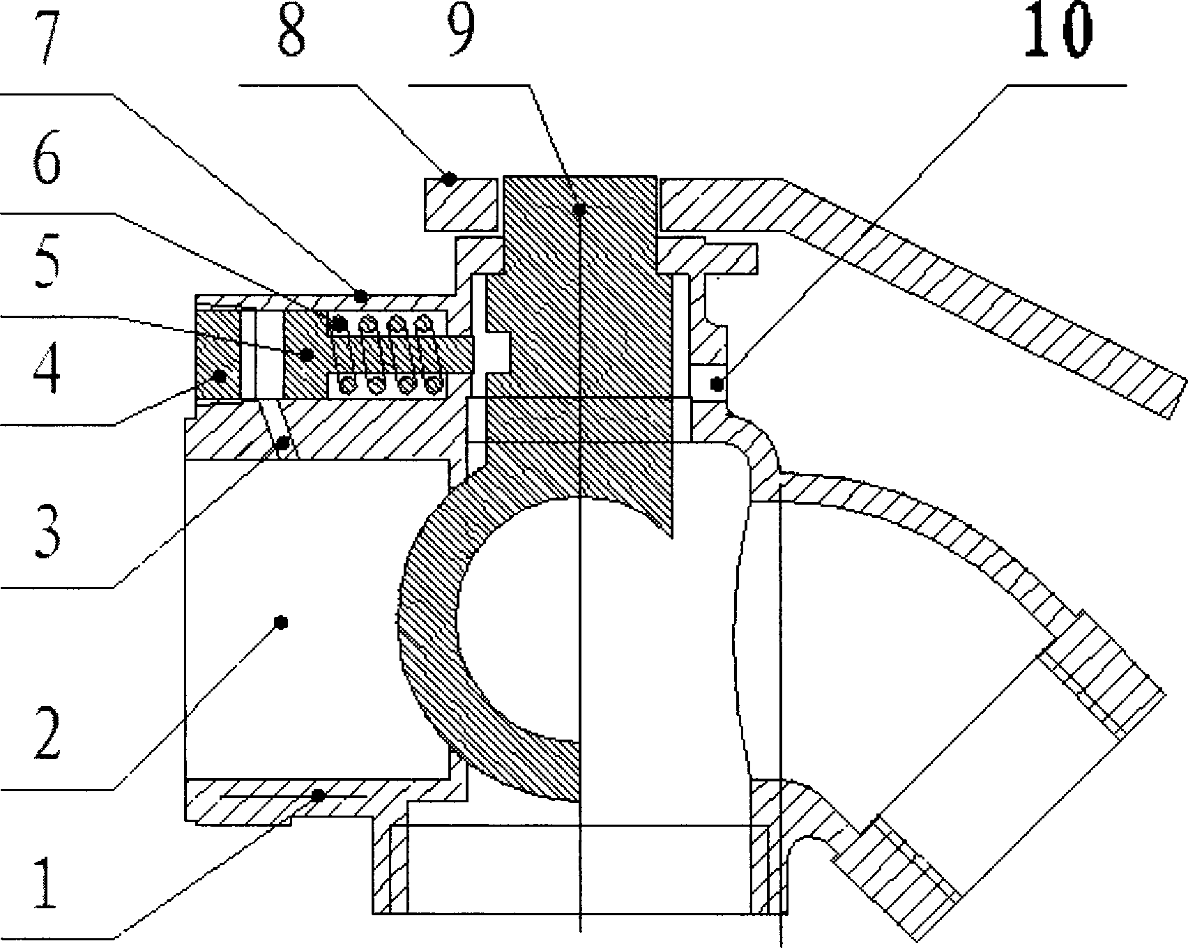 Special bevel valve with automatically opened and closed cylinder for railway vehicles