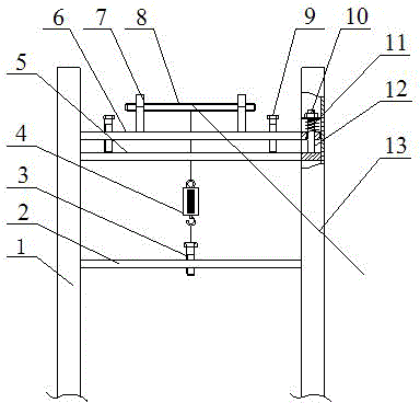 Aligning device for drawn steel wire of turbine partition plate