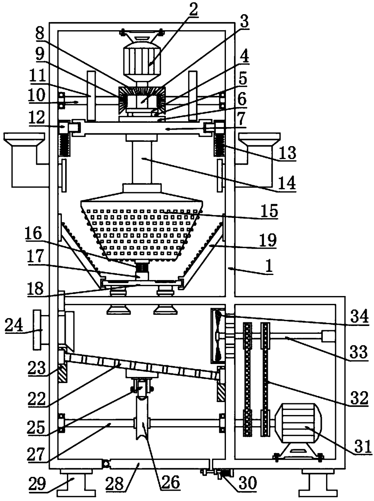 Agricultural peanut shell-removing device