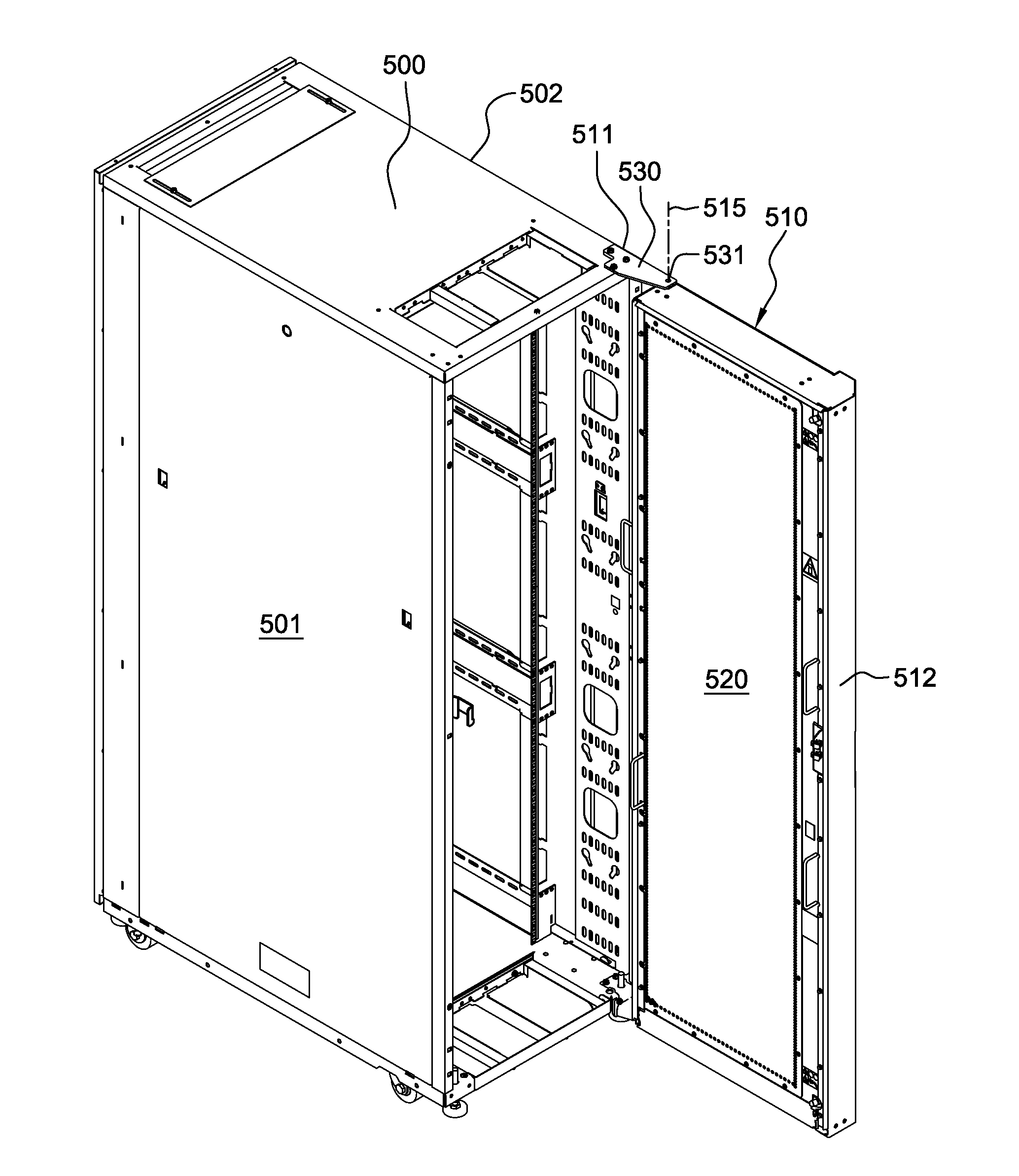 Heat exchanger door for an electronics rack