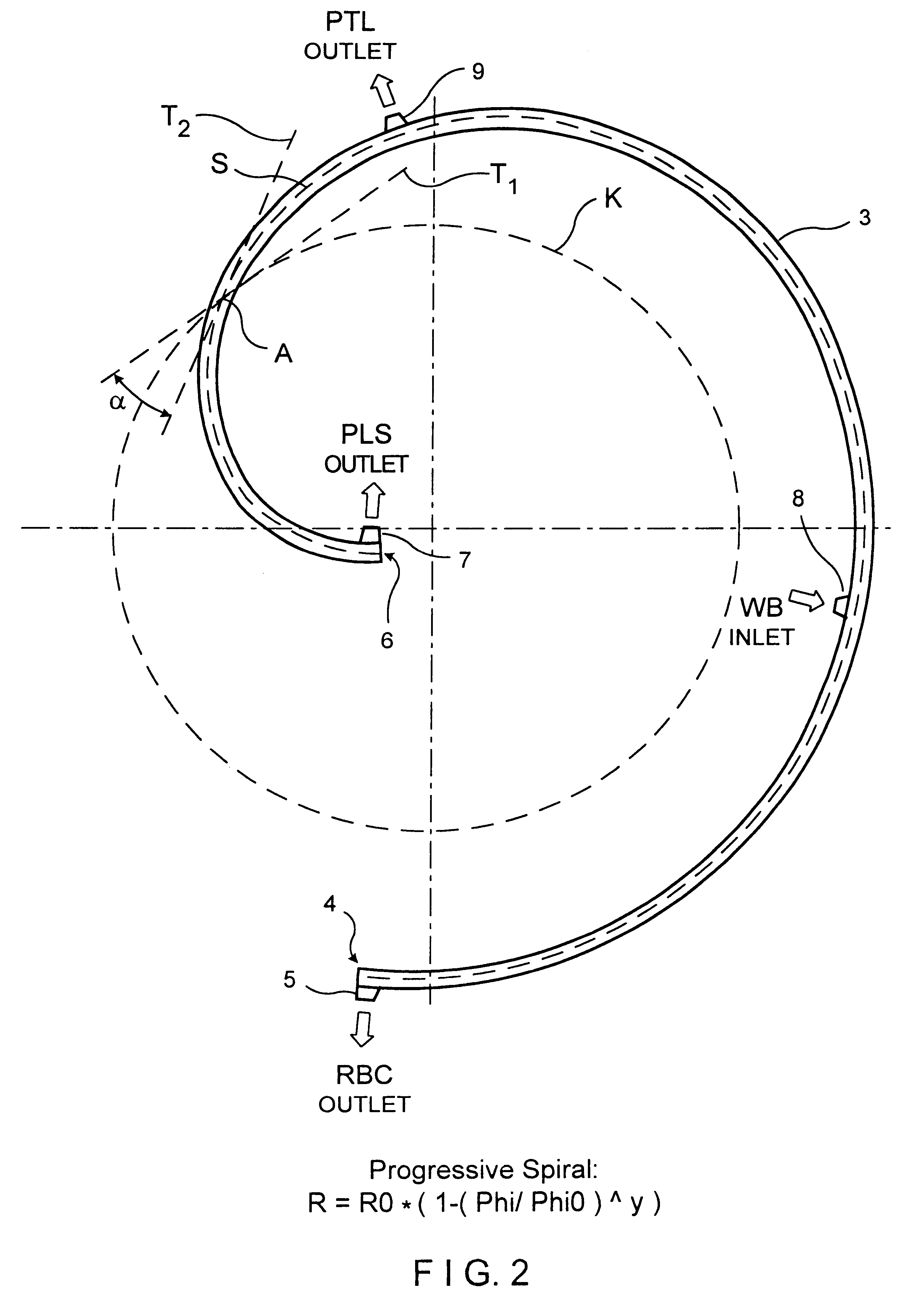 Centrifuge chamber for a cell separator having a spiral separation chamber