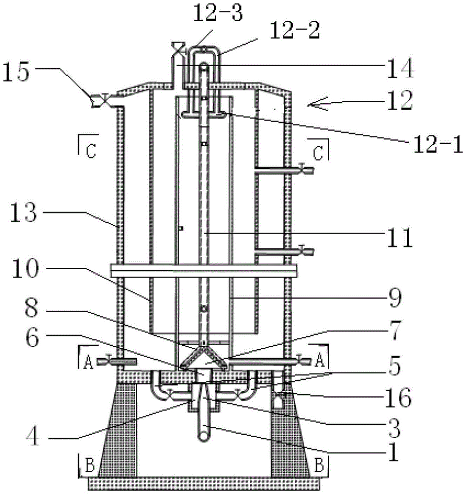 Bidirectional flow internal circulation type PS advanced oxidation reactor and sewage treatment method