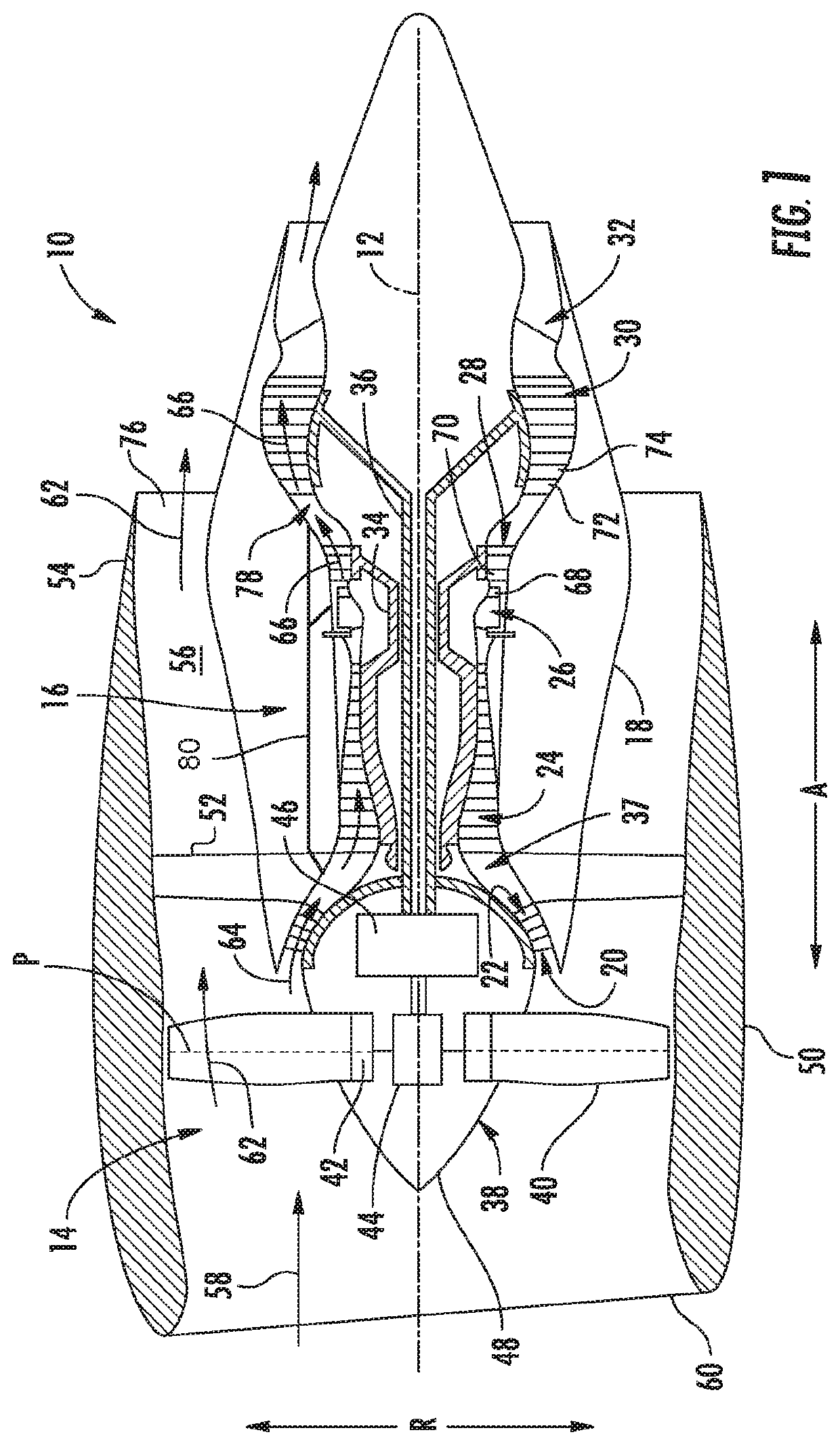 Hybrid propulsion system for a gas turbine engine including a fuel cell