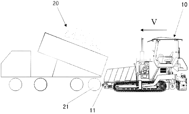 Butt joint control method and system of spreading machine and dump truck