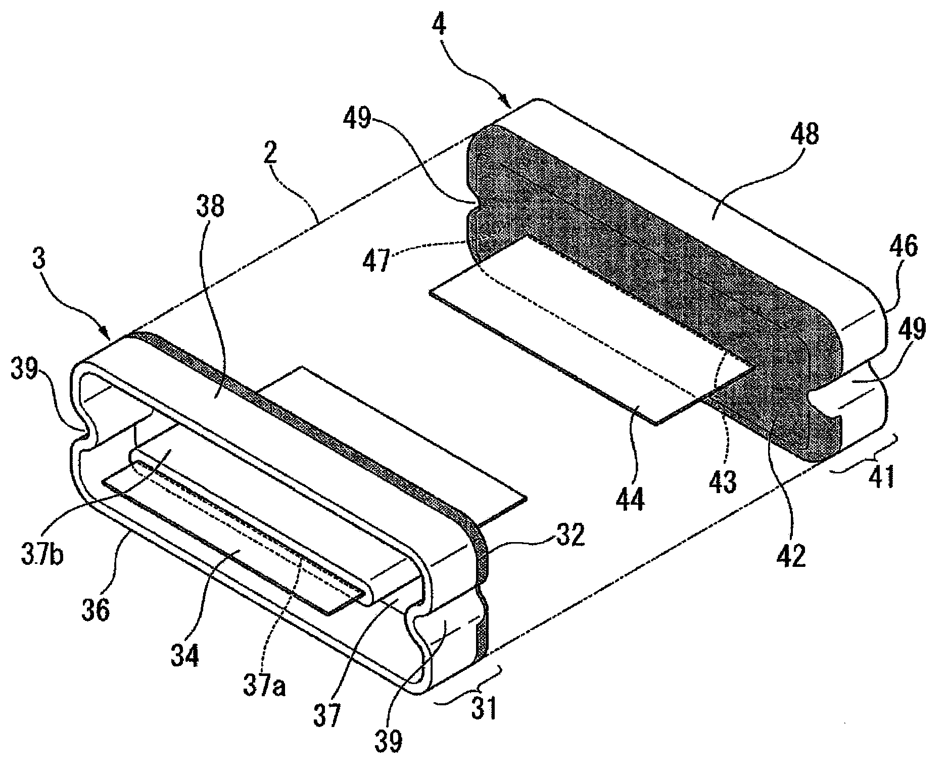 Sealing member, manufacturing method for sealing member and container for electric storage device