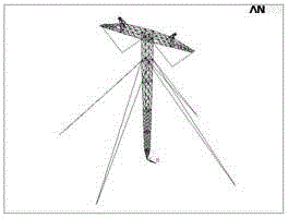 Calculation method of finite element model of simplified guyed tower main column