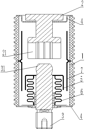 Vacuum arc-extinguishing chamber with closing self-hold function