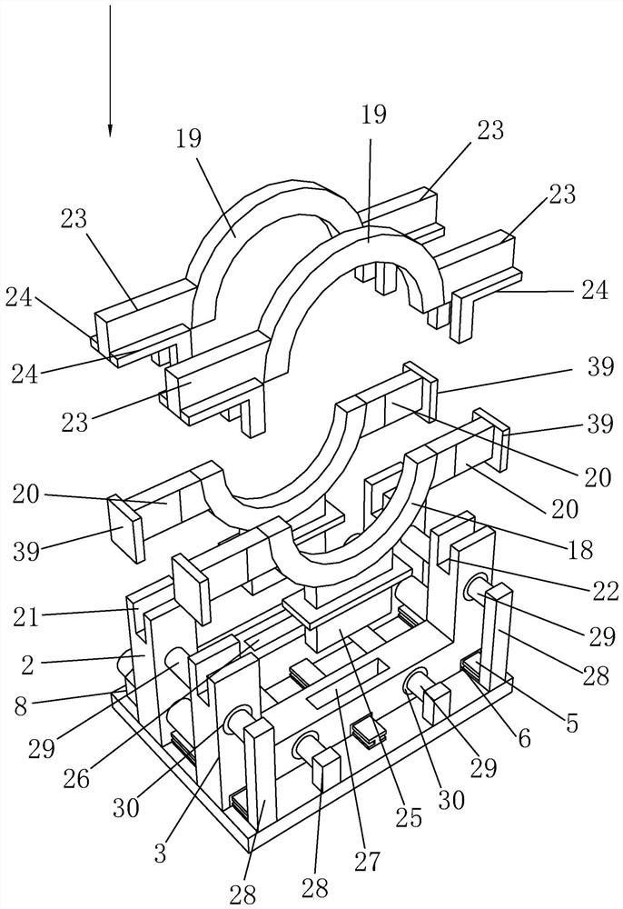 A support device for connecting ports of an ecological pipe network and its construction method