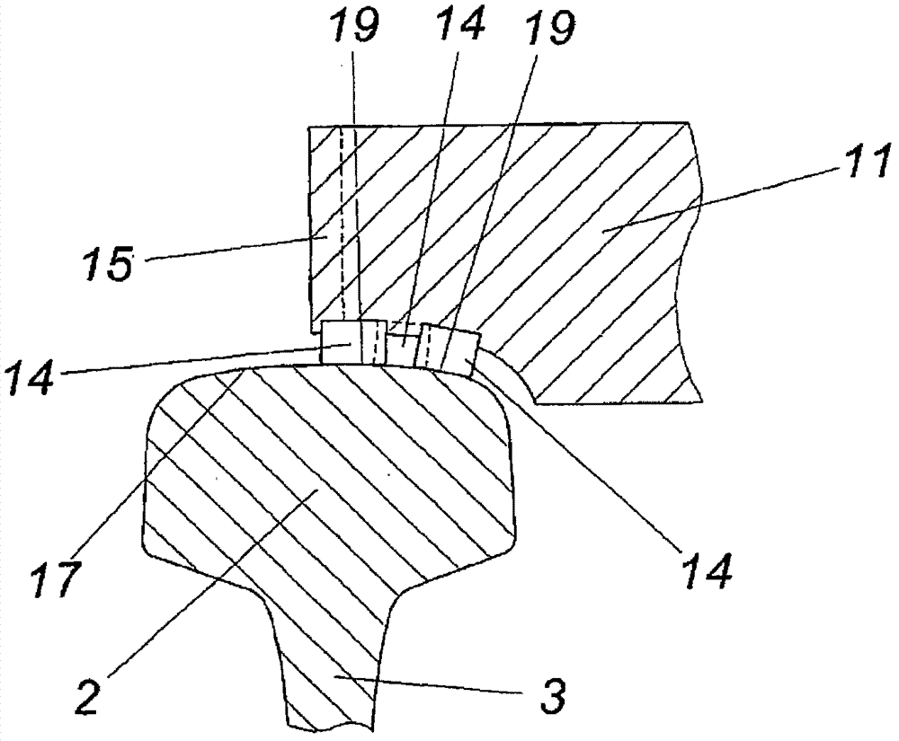 Device for reworking the running surface of a rail head by machining