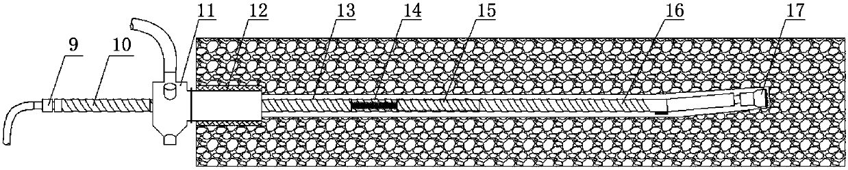 Method for gas extraction through bedding directional long drill hole traversing working face in broken and soft coal seam