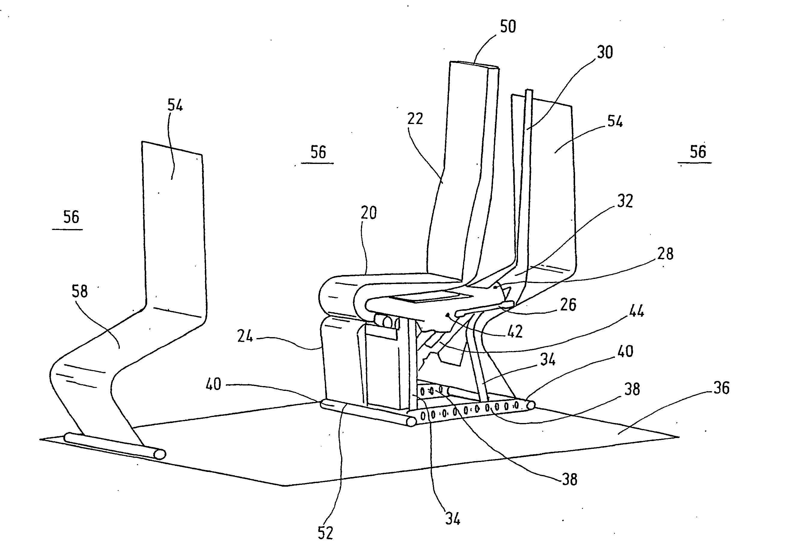 Vehicle seat with seating components adjustable within a spatial constraint