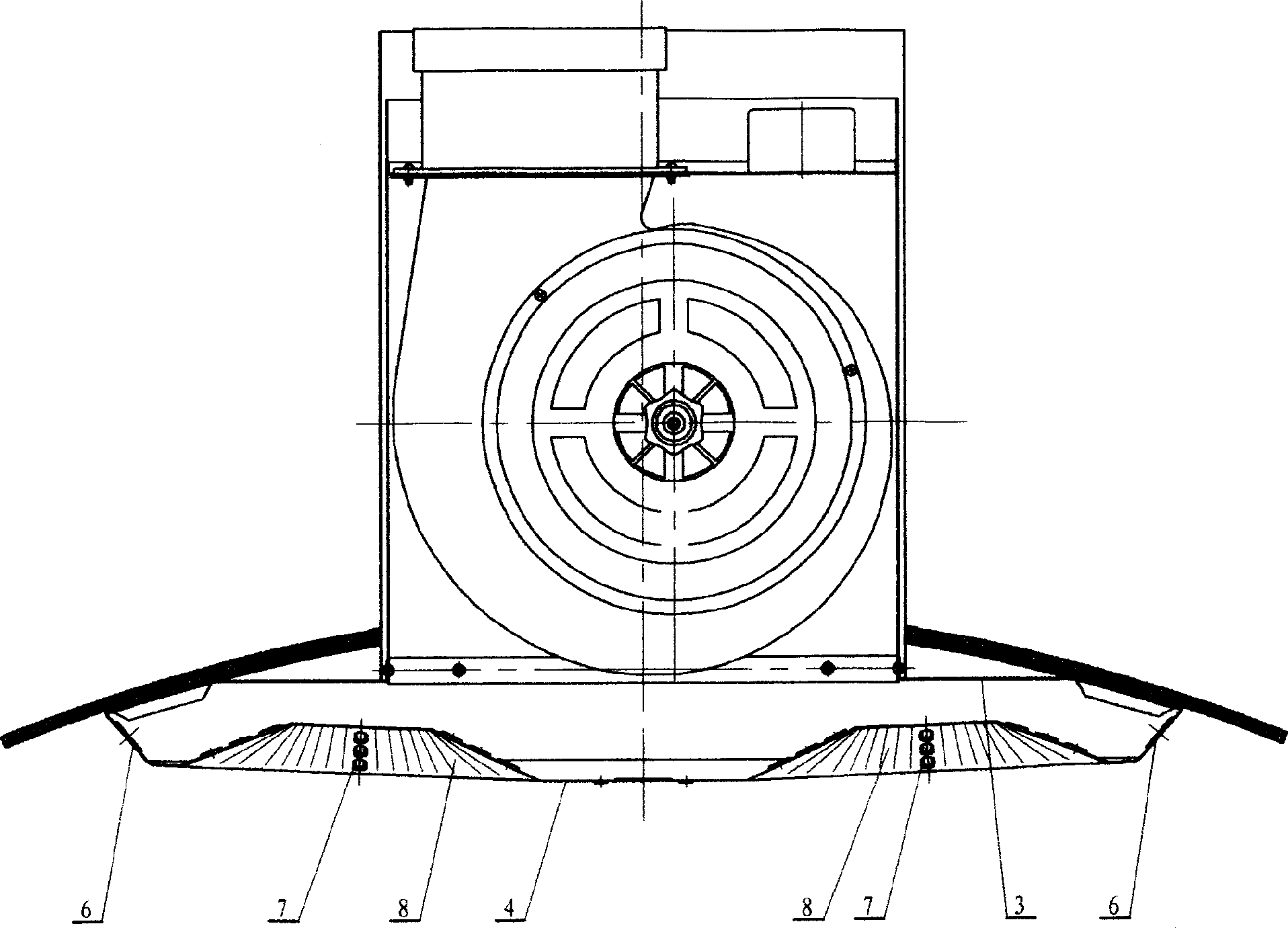Fume exhaust fan of fume focusing cover with air inlet concave chamber