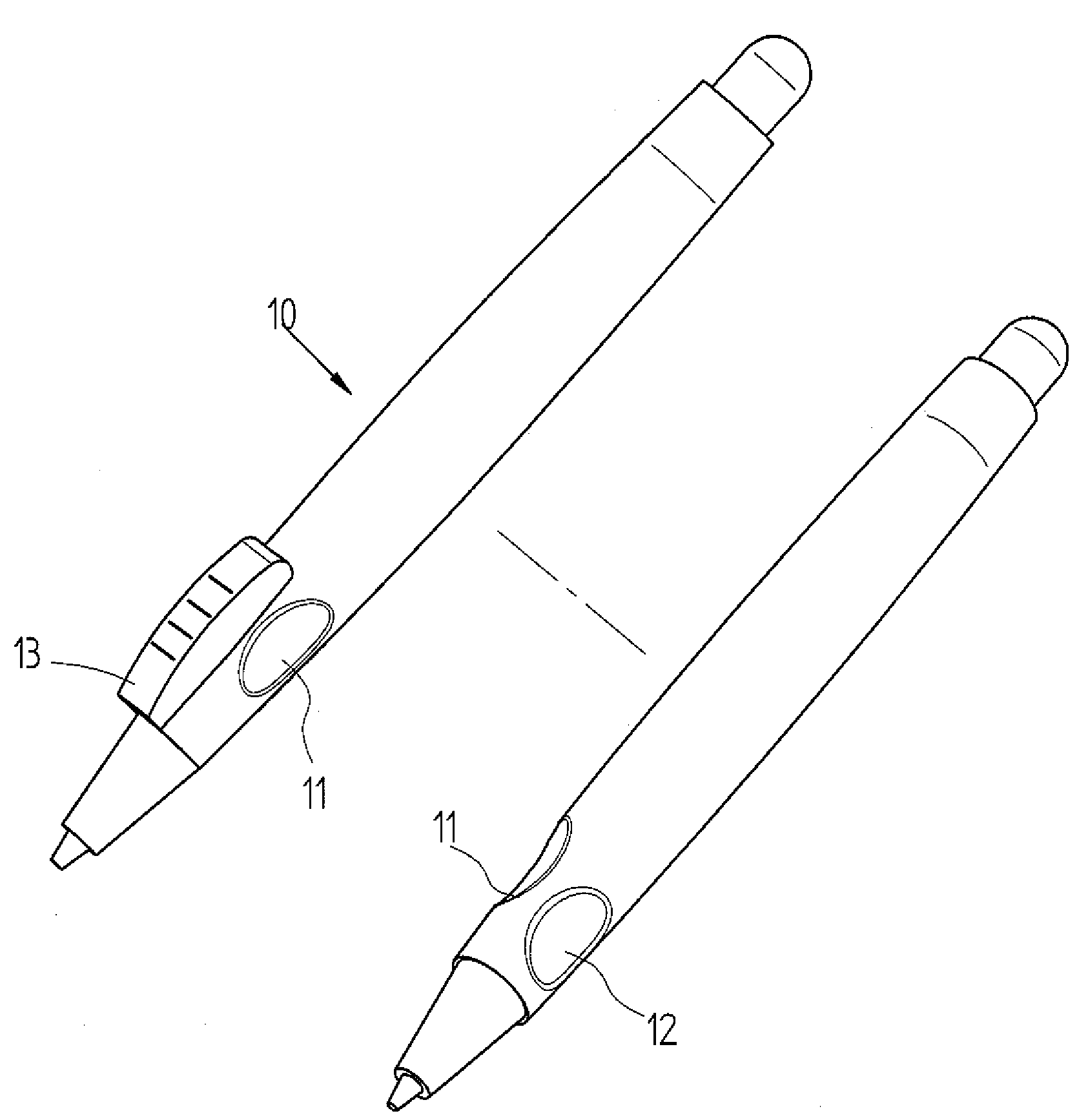 Ergonomic Pen with Convex Device for Index Finger Exerting Force Thereon