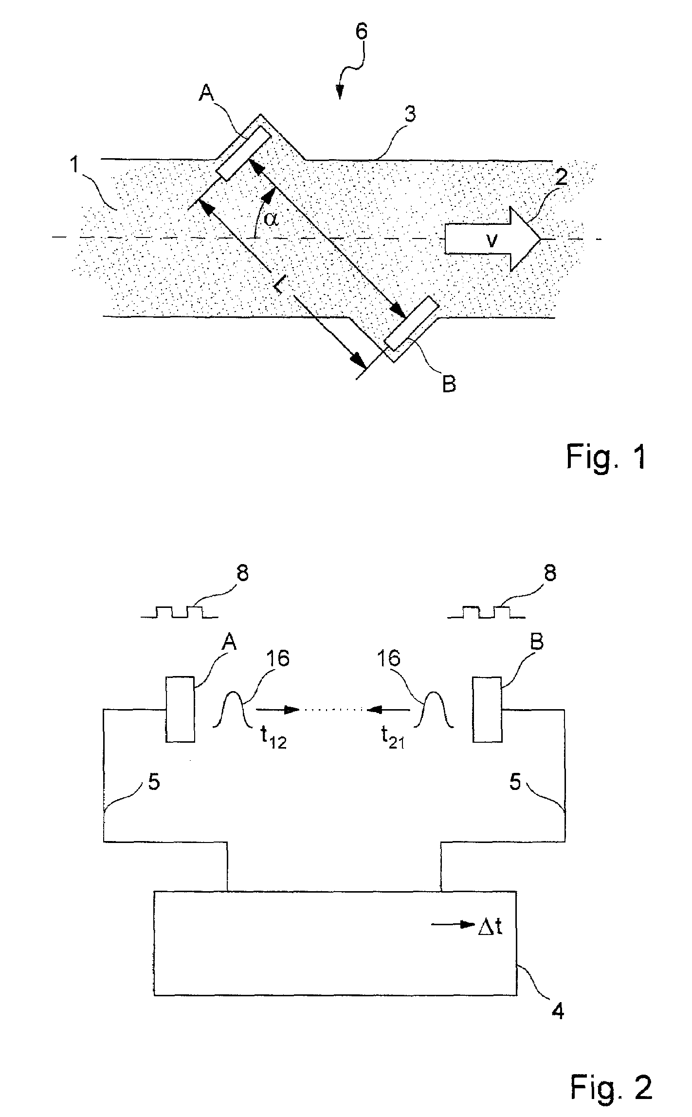 Ultrasound flow sensor with a modulo-2Pi for a remaining part tracing