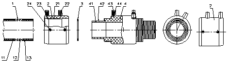 A double-sided electric fusion pipe fitting for composite pipe and its connection method