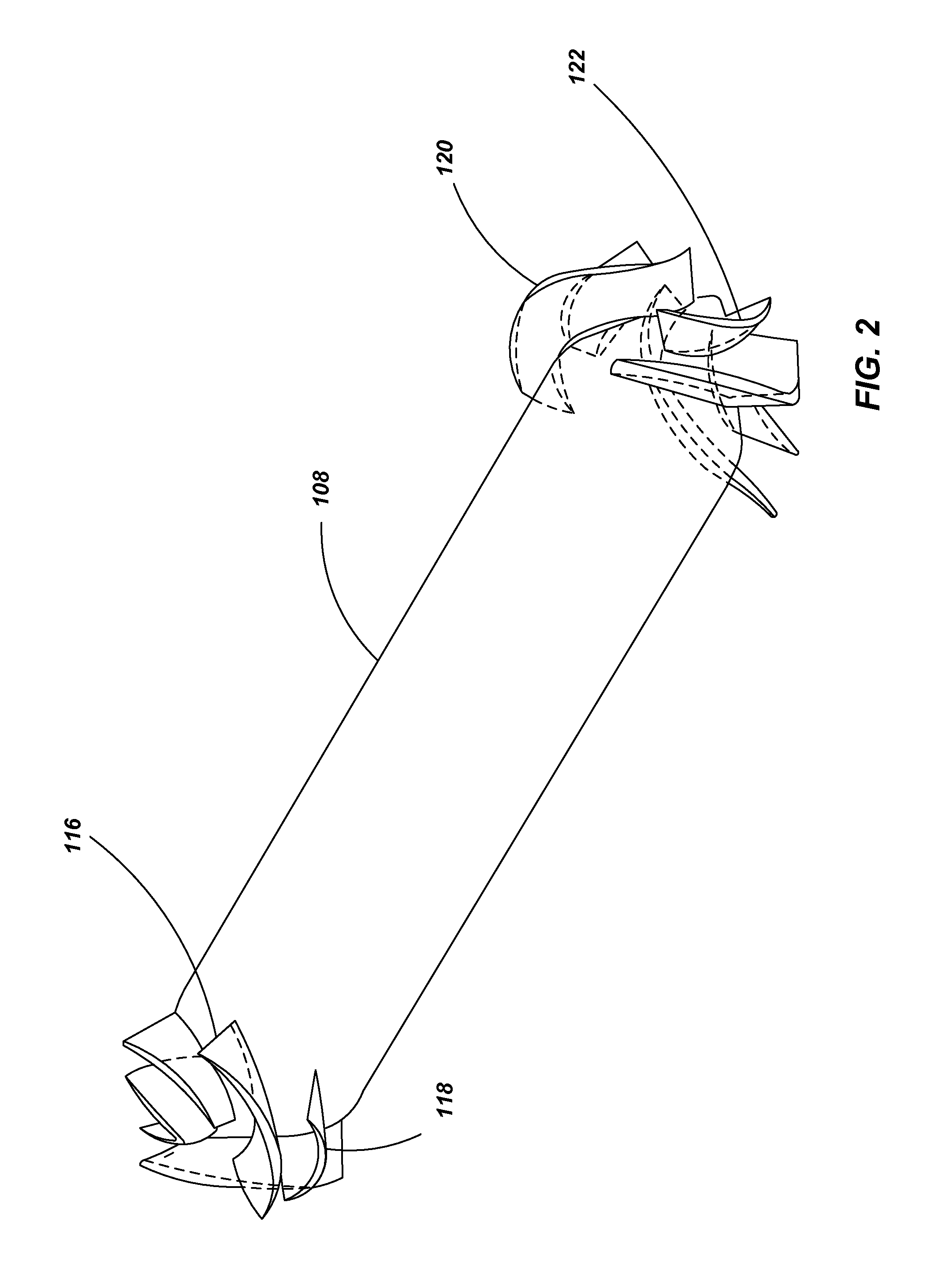 Blood pump with splitter impeller blades and splitter stator vanes and related methods