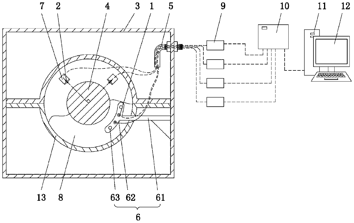 Steam turbine main shaft vibration monitoring system