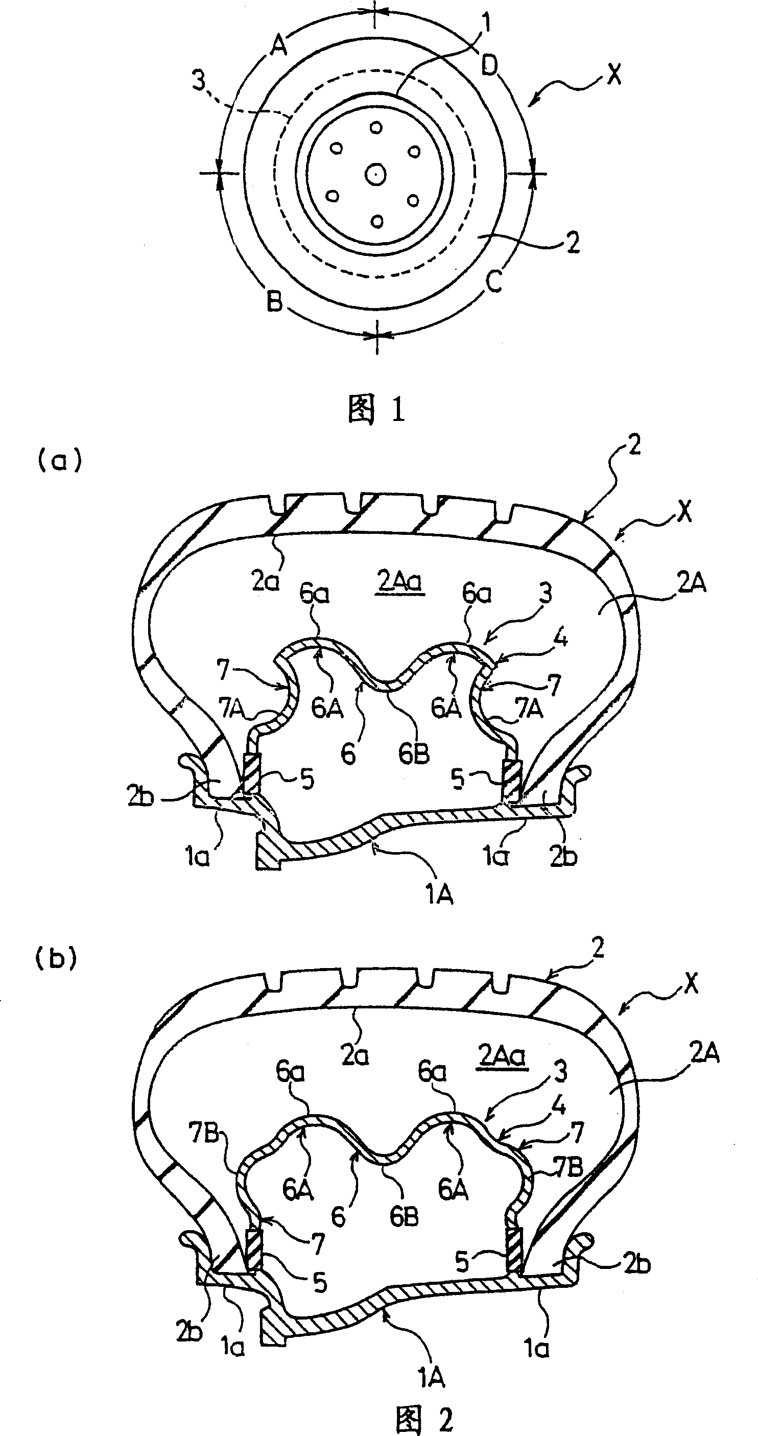 Tire/wheel assembly body and supporting body for traveling with tire flat