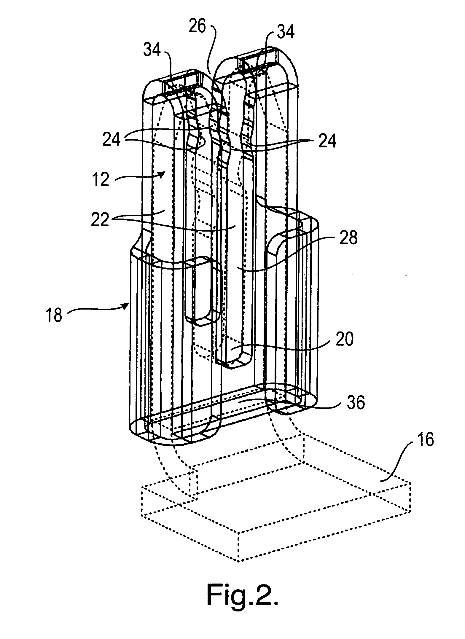 Electrical connector with a bifurcated contact