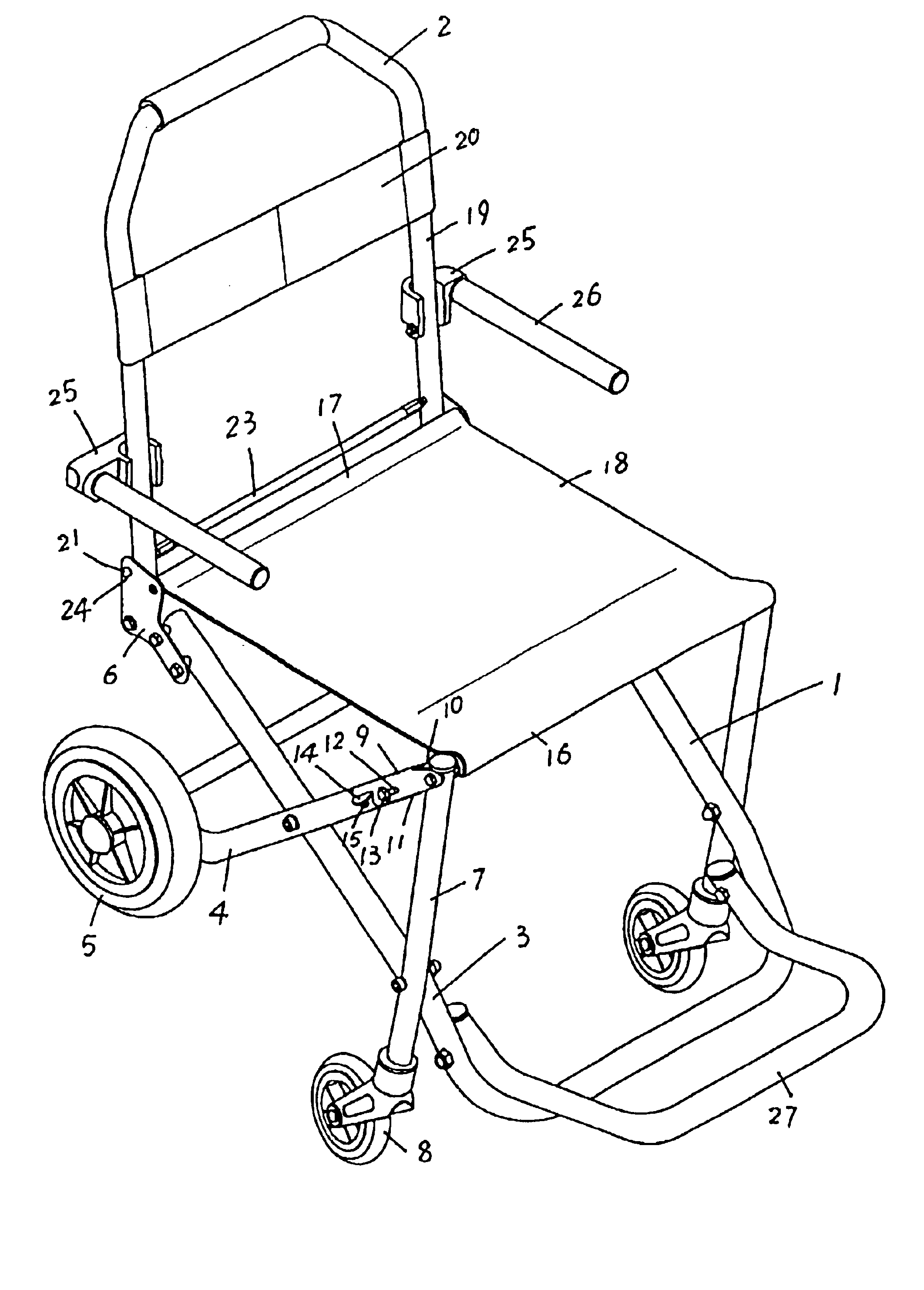 Portable folding wheelchair
