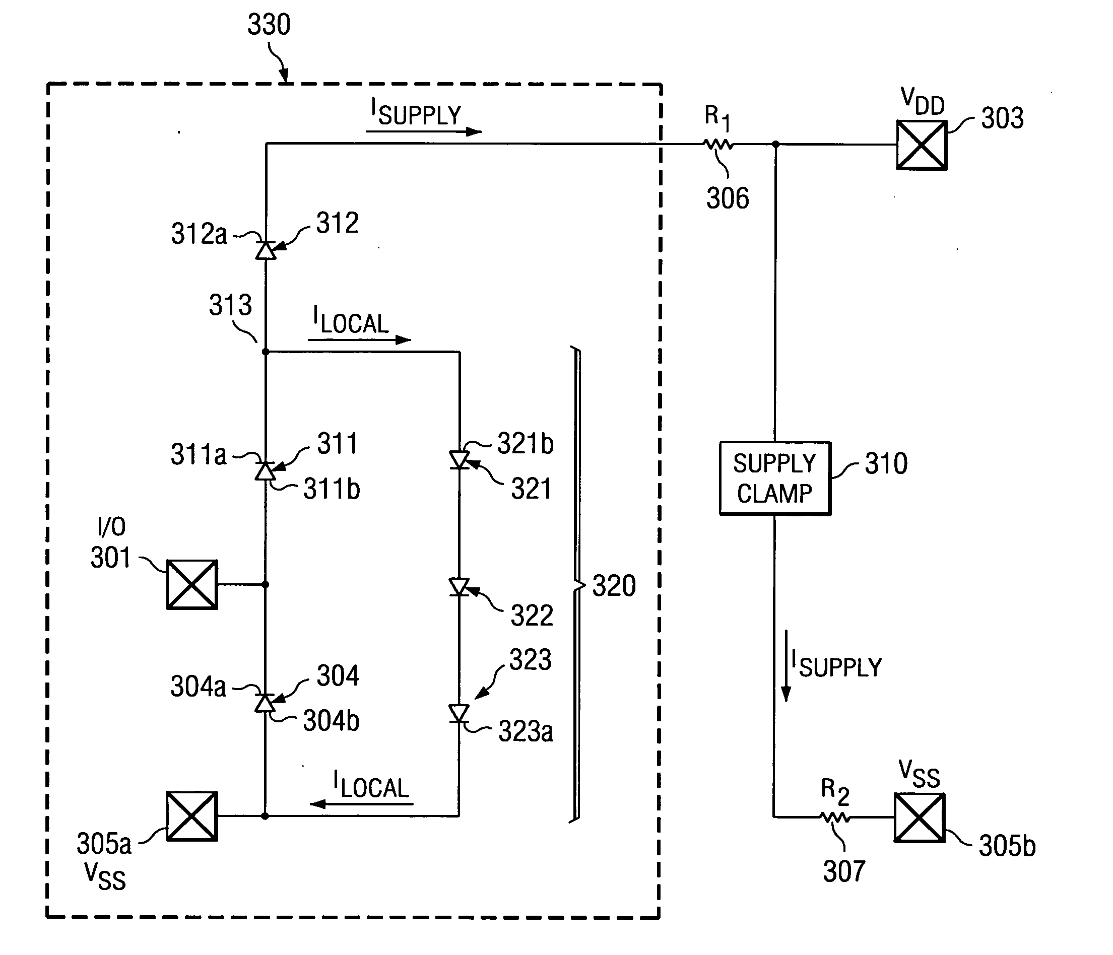 Local ESD protection for low-capacitance applications