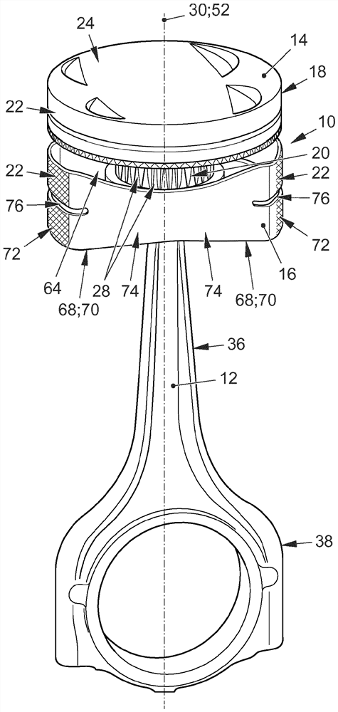 Combination of piston and connecting rod