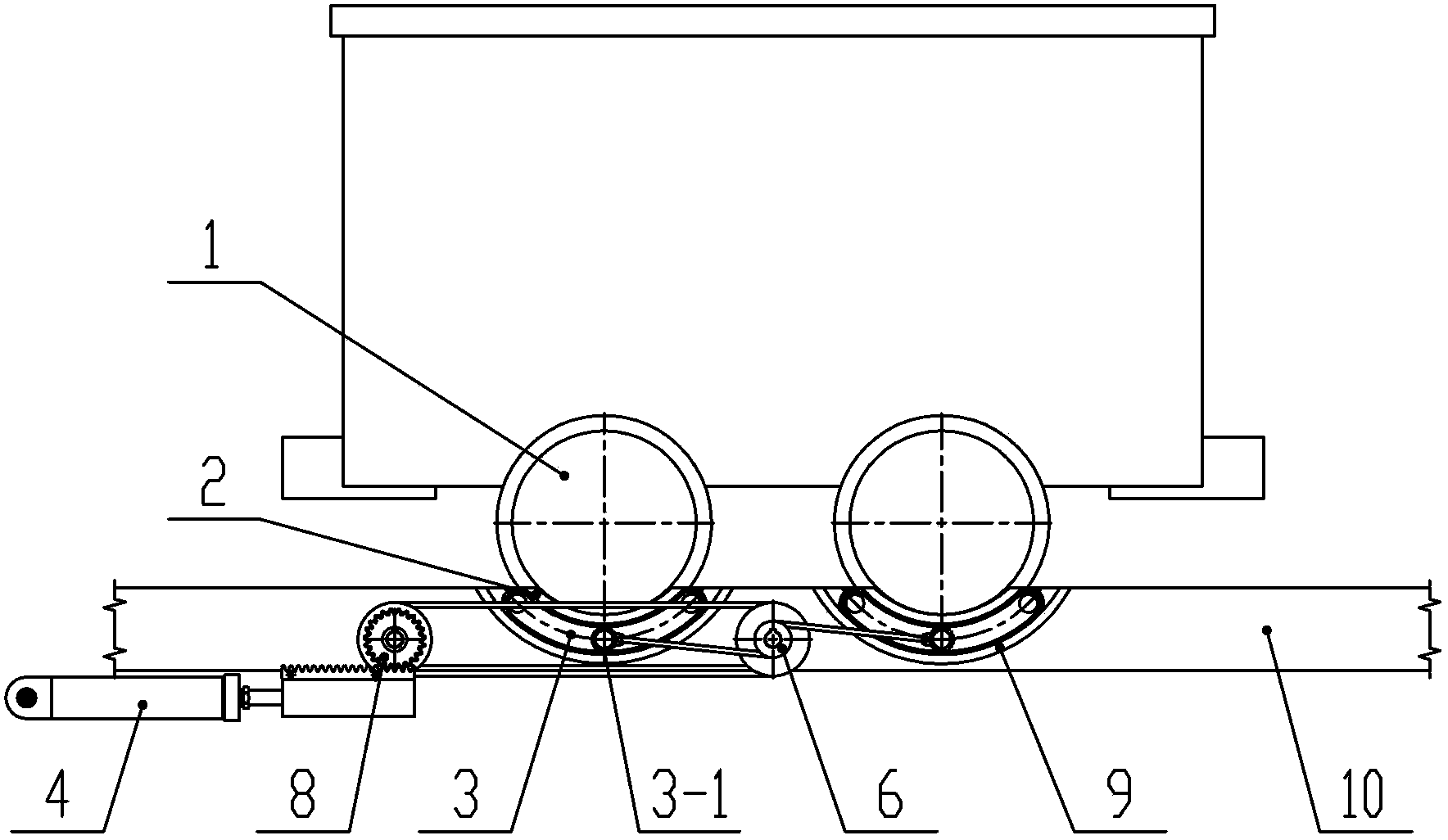 Self-locking car stopper in can