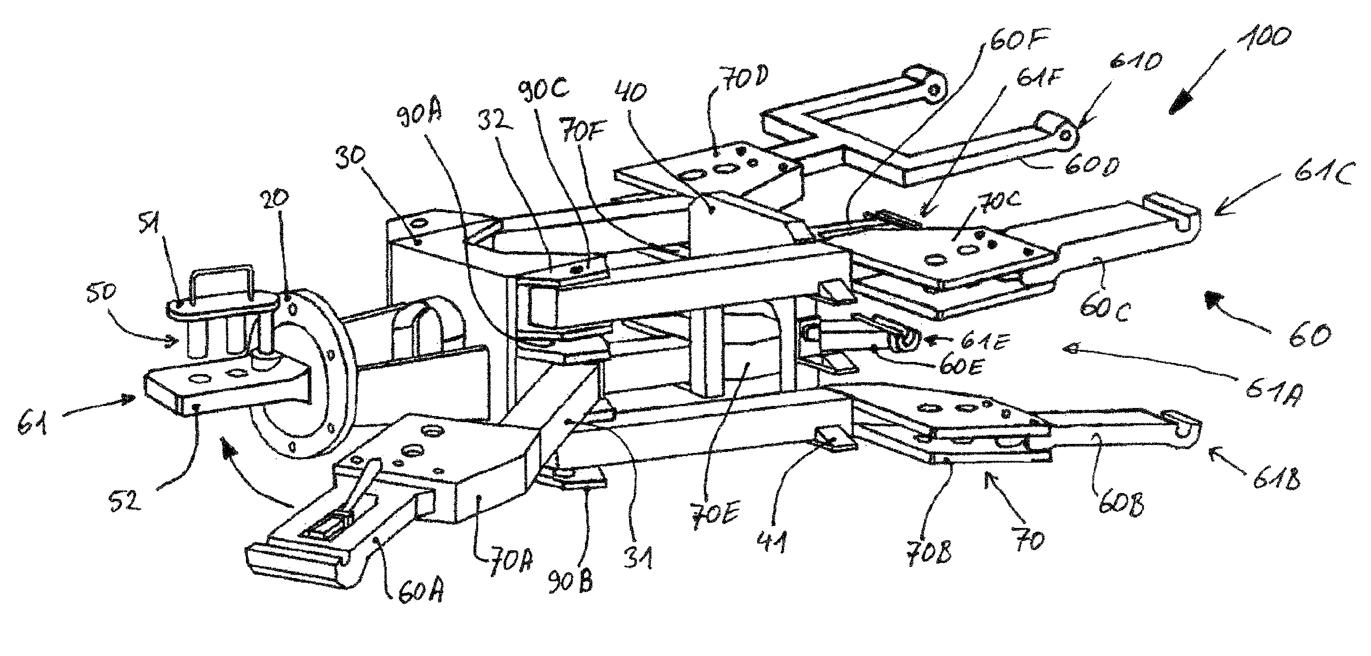 Coupling device for different landing gears of aircraft
