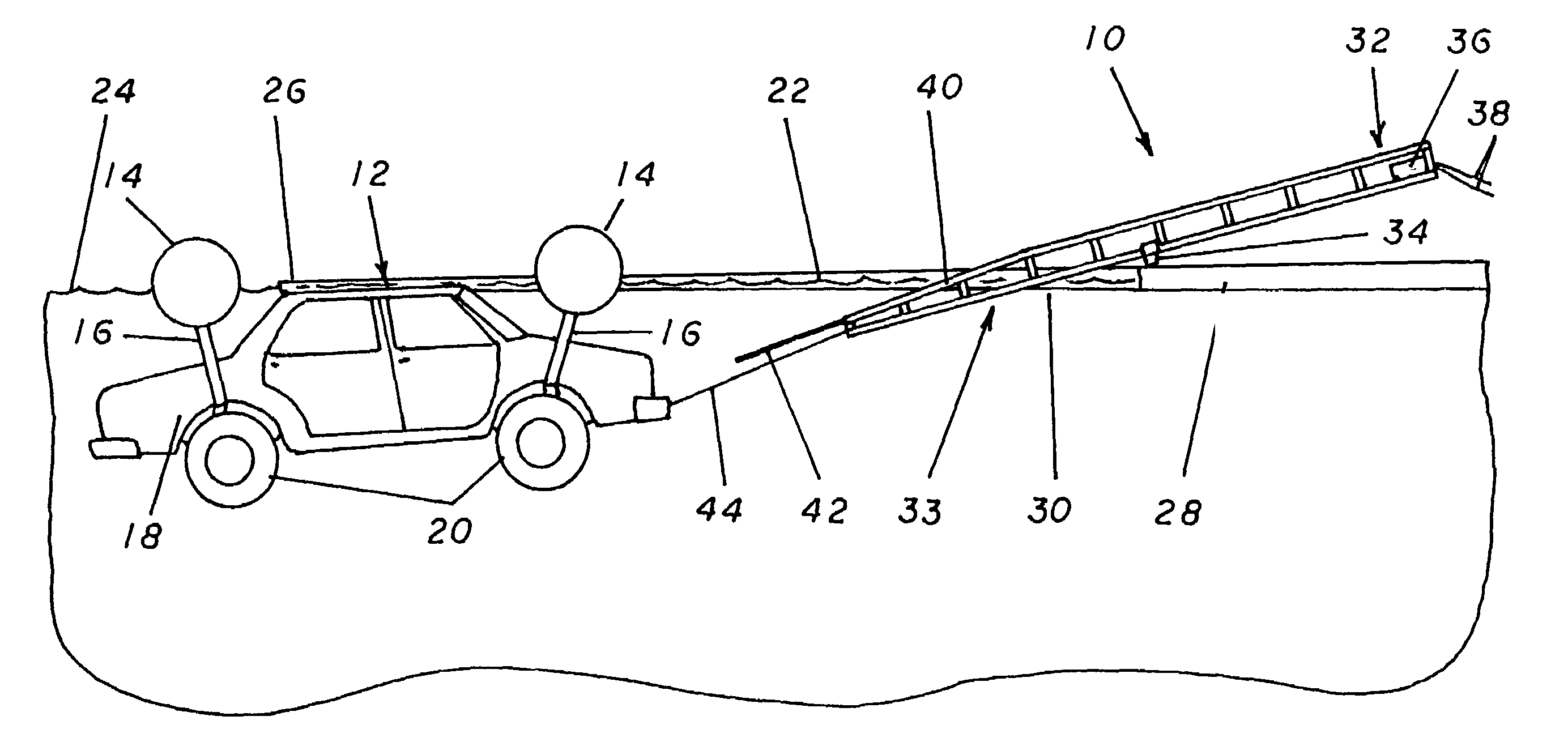 Method and apparatus for retrieving submerged vehicles