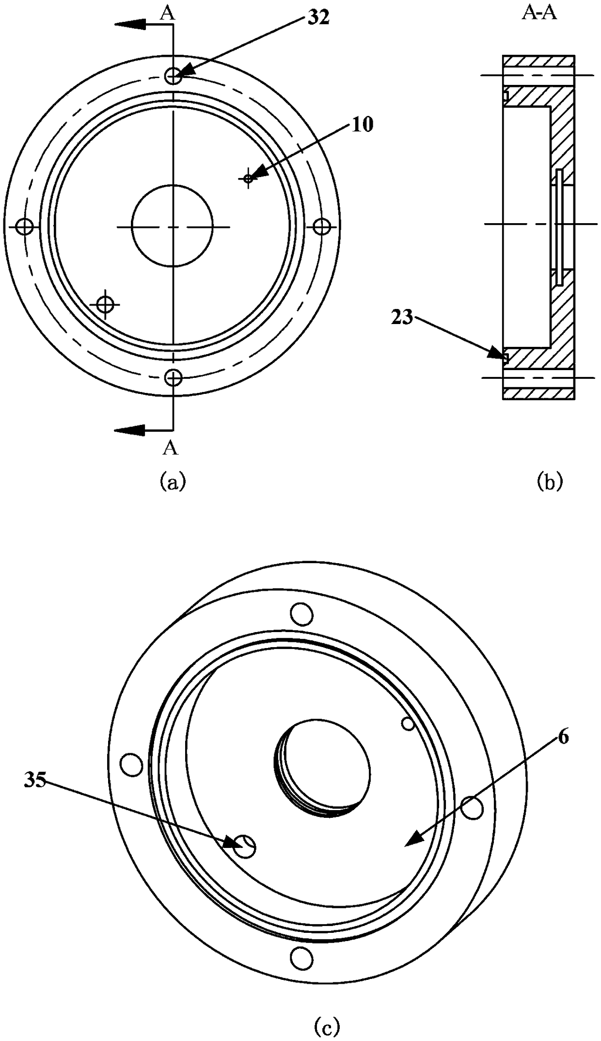 Magnetic gas double-suspension breaking-type cone bearing with porous media