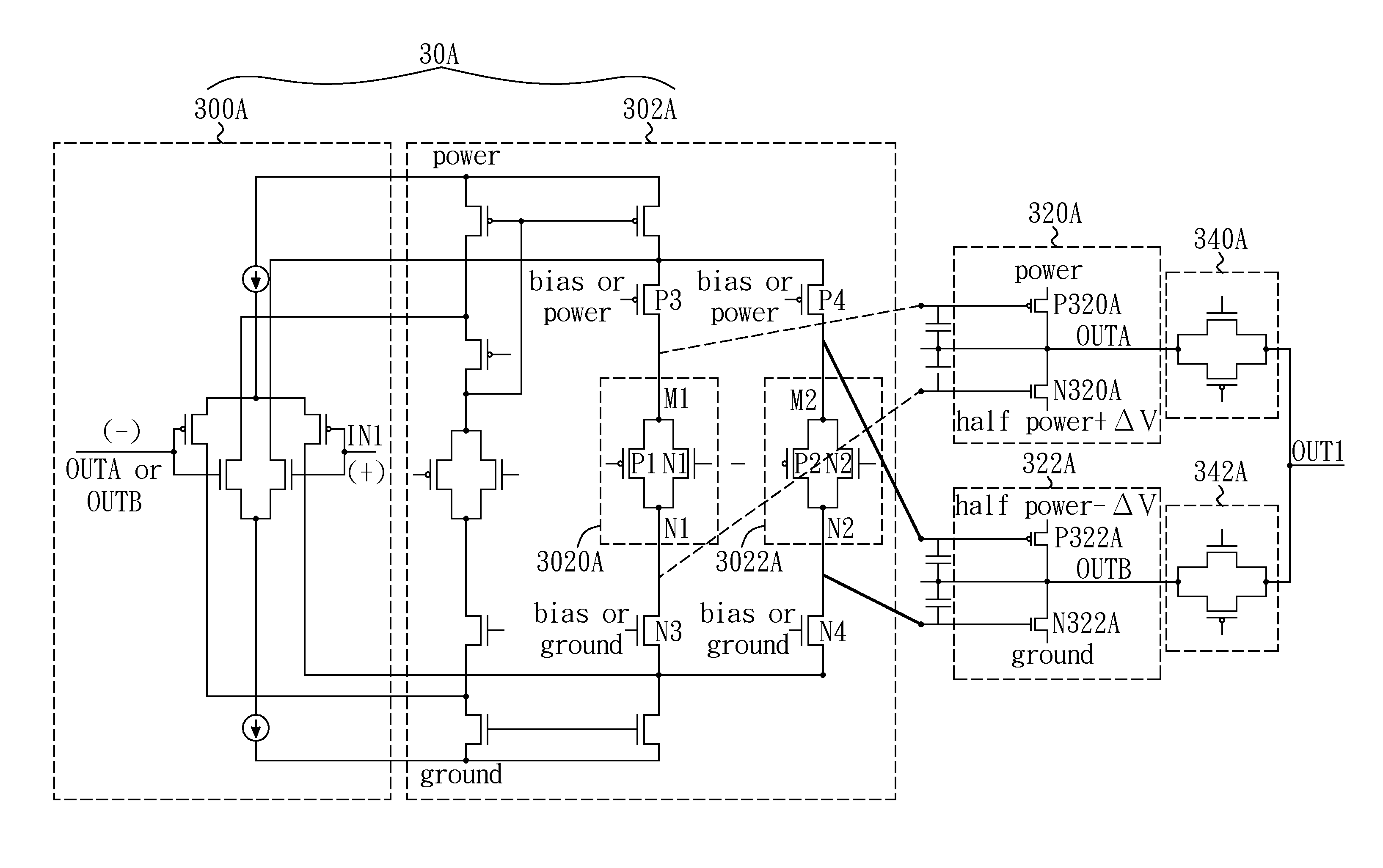 Half-power buffer amplifier