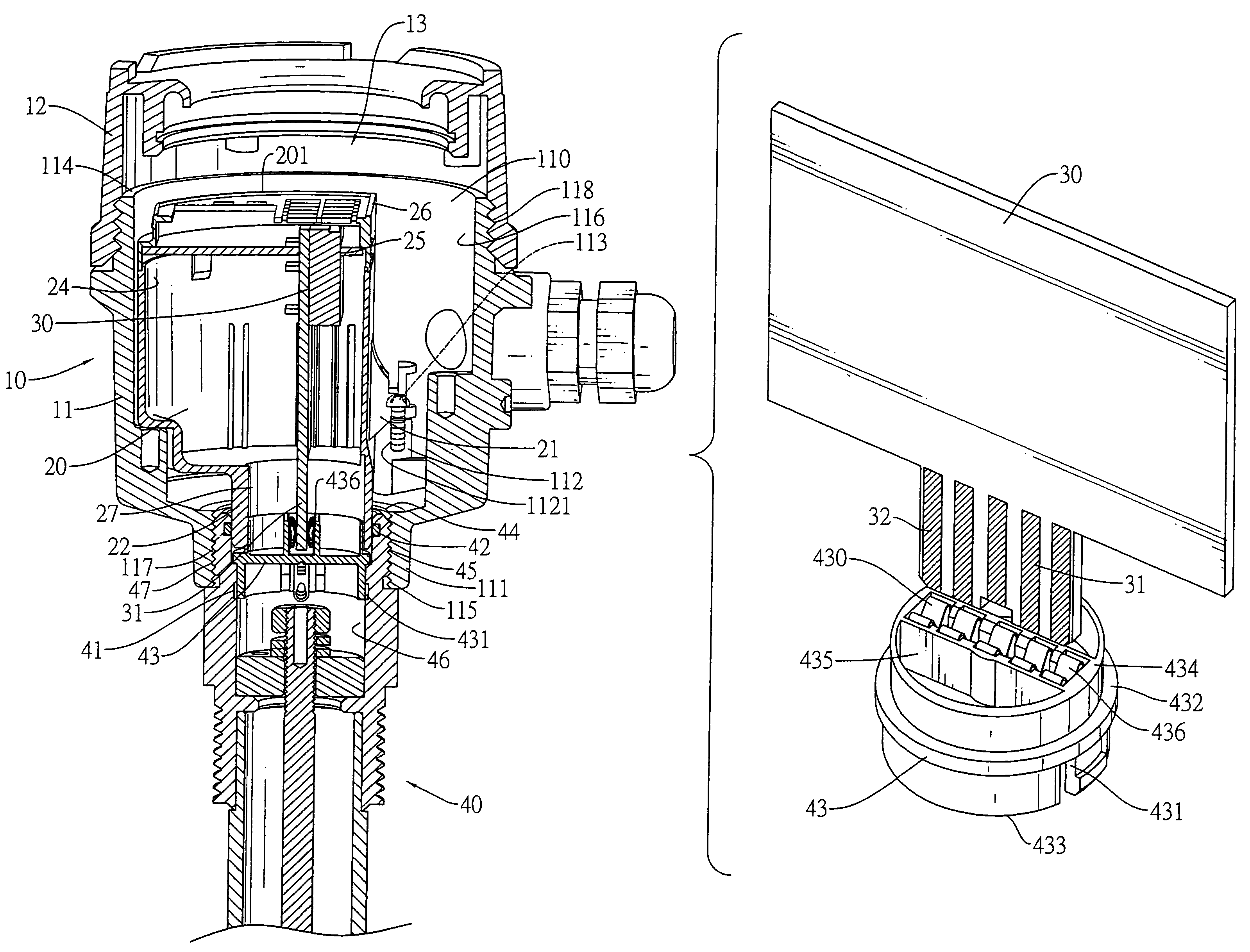 Protecting casing for transducer