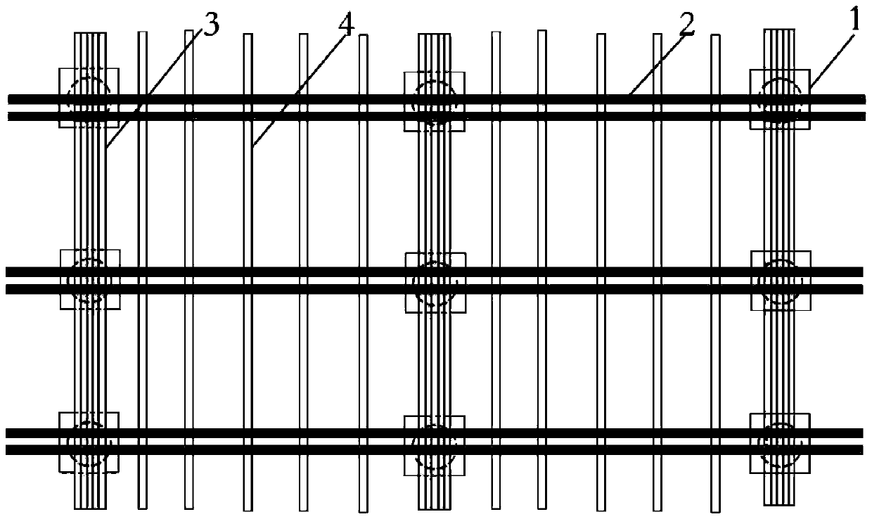Railway track temporary supporting structure and construction method thereof